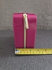 Pink Faux Leather Zip-Around Travel Jewelry Case w/ Mirror, 8 Ring Organizer — photo 9