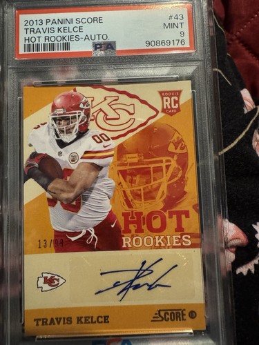 Graded 2013 Panini Score Travis Kelce #43 Hot Rookies PSA 9!!!AUTOGRAPHED!!!