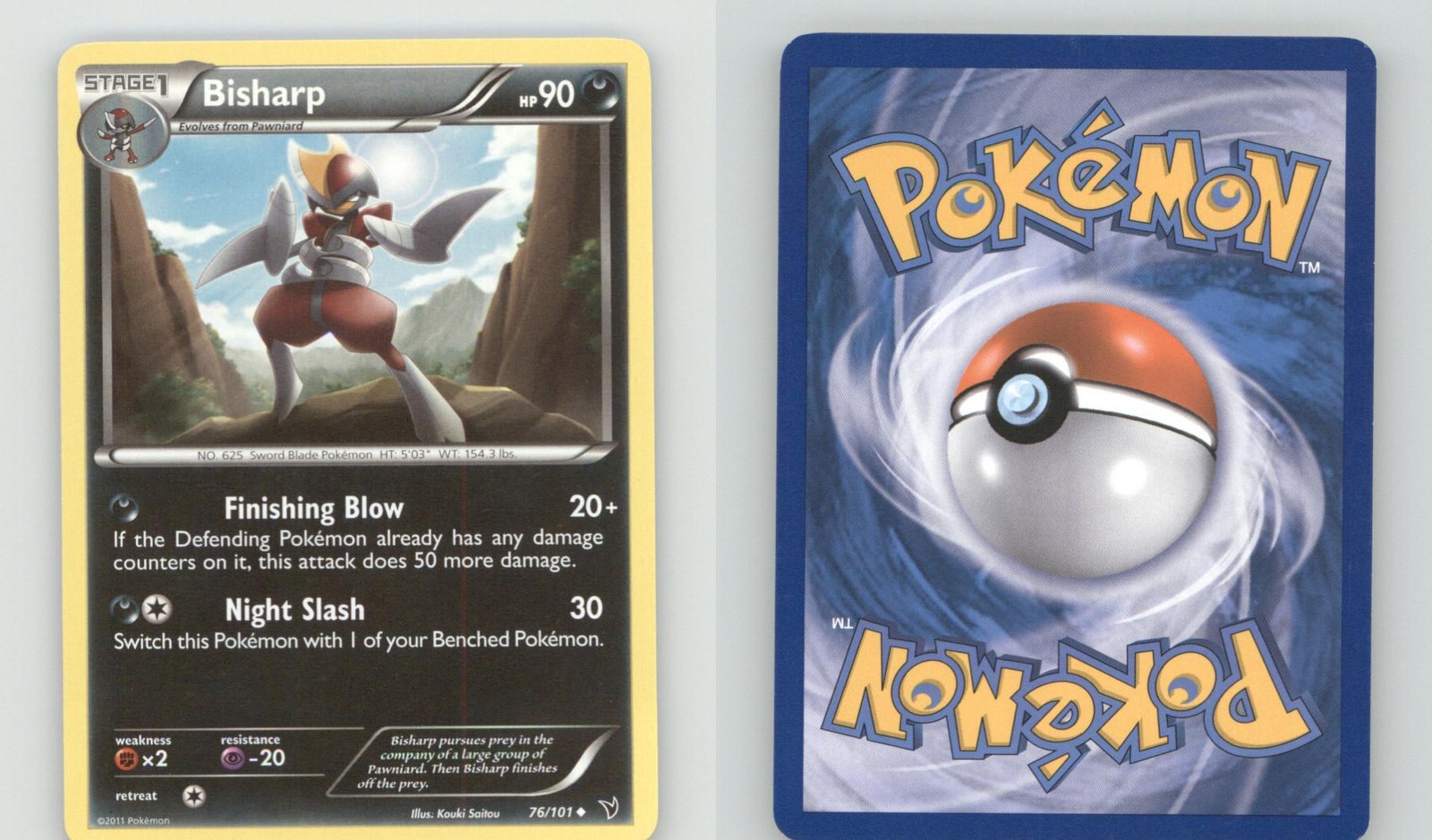 BISHARP 76/101 UNCOMMON NOBLE VICTORIES POKEMON NEAR MINT
