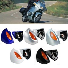 Pair Rear View Mirrors Amber Turn Signal Light For BMW R1100RT R1100RTP R1150RT