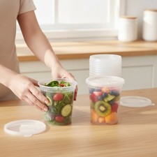 24 Sets of 32 oz Clear BPA-Free Meal Prep Containers with Airtight Lids