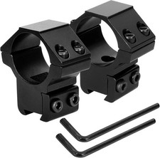 1 Inch Dovetail Scope Rings Set Medium Profile 2 Pcs Black Rifle Mounts