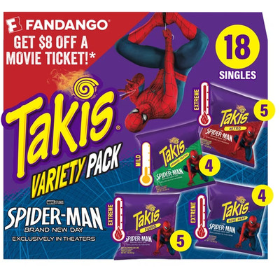 Takis 18 pc / 1 oz Variety Pack, Assorted Flavored Mixed Rolled Tortilla Chips |