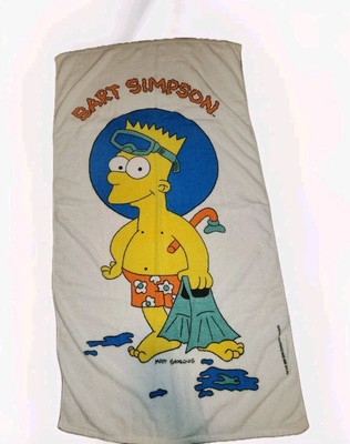 Vintage 1990's Cecil Saydah Bart Simpson Beach Towel