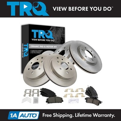 TRQ Brake Pad & Rotor Kit Ceramic Fits 17-21 Armada 11-13 QX56 14-21 QX80