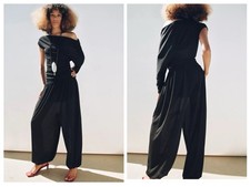 Zara Flowy Ballon Black Pants Size M