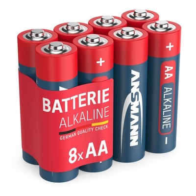 8x ANSMANN Alkaline Batterie AA Mignon 1,5V - LR6 AM3 MN1500 (8 Stück)