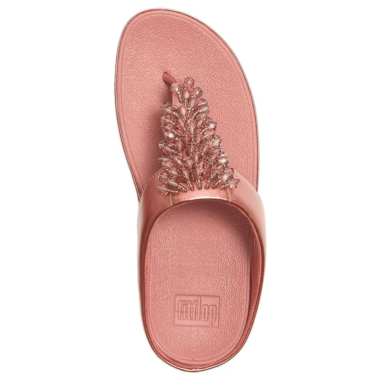 Women's FitFlop Rumba Iridescent Beaded Toe-Post Sandals Platino image 3