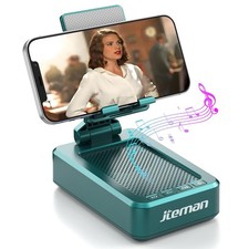 Green Cell Phone Stand with Wireless Bluetooth Speaker Angle Adjustable