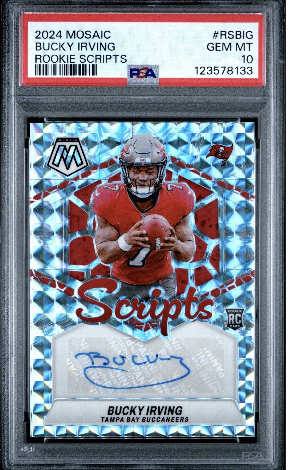 Bucky Irving Panini Mosaic Rookie Scripts #RSBIG Base