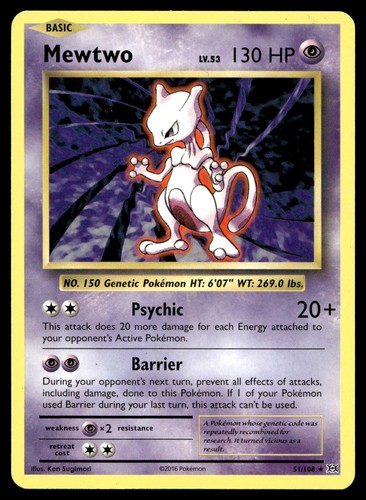 POKEMON MEWTWO EVOLUTIONS 51/108 R NM/M