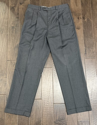 #ad #ad Lauren Ralph Lauren Total Comfort Wool Dress Pants Men’s 34x32 Charcoal Pleated C $50.75