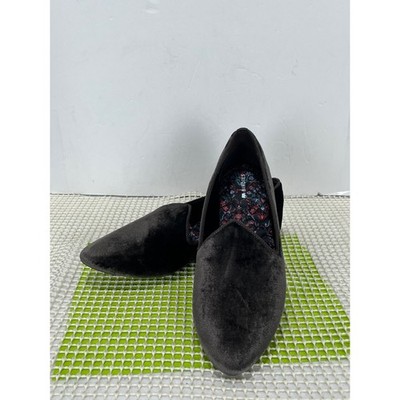 Birdies Starling Charcoal Gray Velvet Loafers Slippers W's 10.5