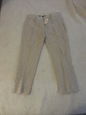 Banana Republic 100 Linen AVERY Trouser Pants Womens Neutral Beach Beige 2S NWT
