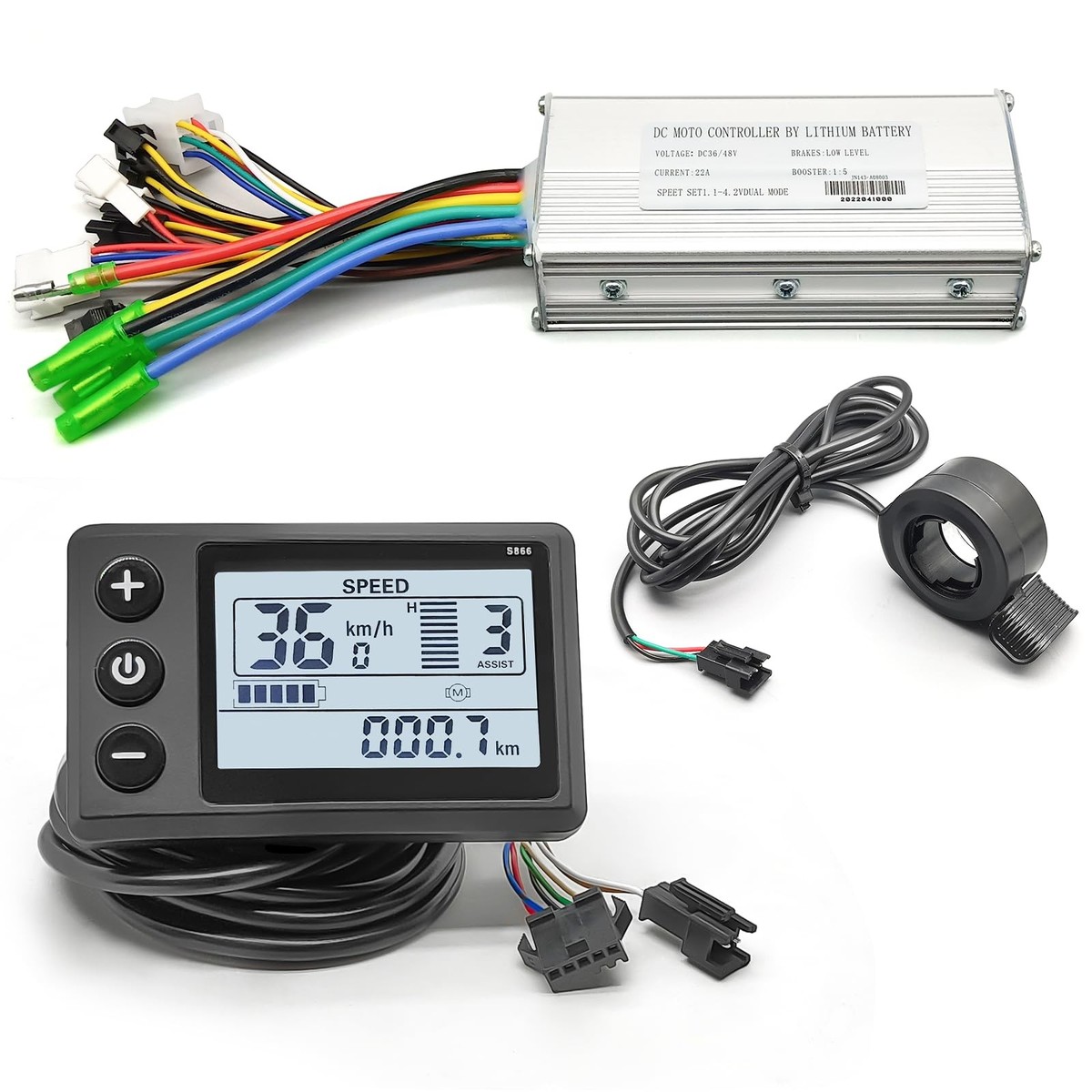 Electric Bike HUB Motor Controller, 22A 36V/48V 500W Brushless