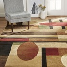 Contemporary Stripes Blocks Area Rug 3x5 Abstract Modern Circle-Actual 3'3"x4'7" — photo 5