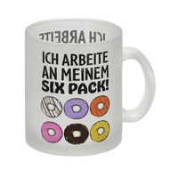 Ich Arbeite An Meinem Six Pack Kaffeebecher Mit Bunten Donuts Glas Tasse Wenn