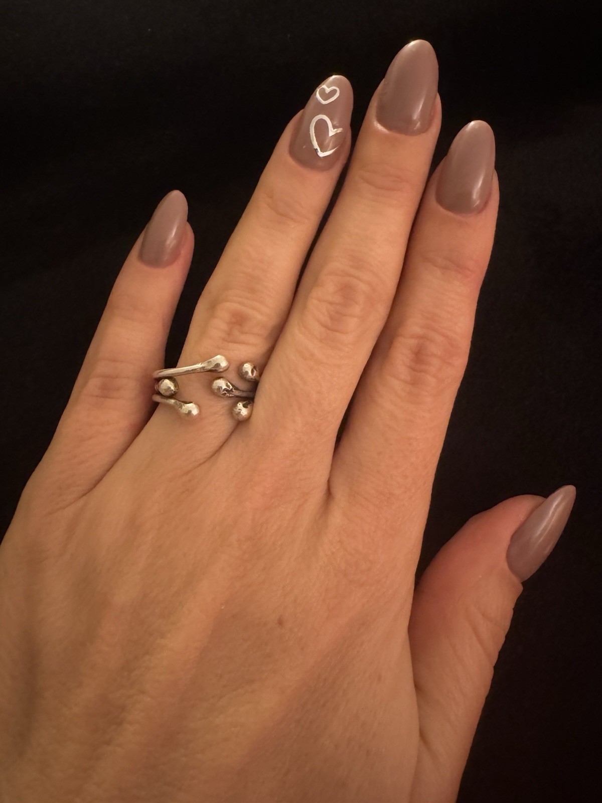 Unique design silver ring Uk size M#37 adjustable image 2