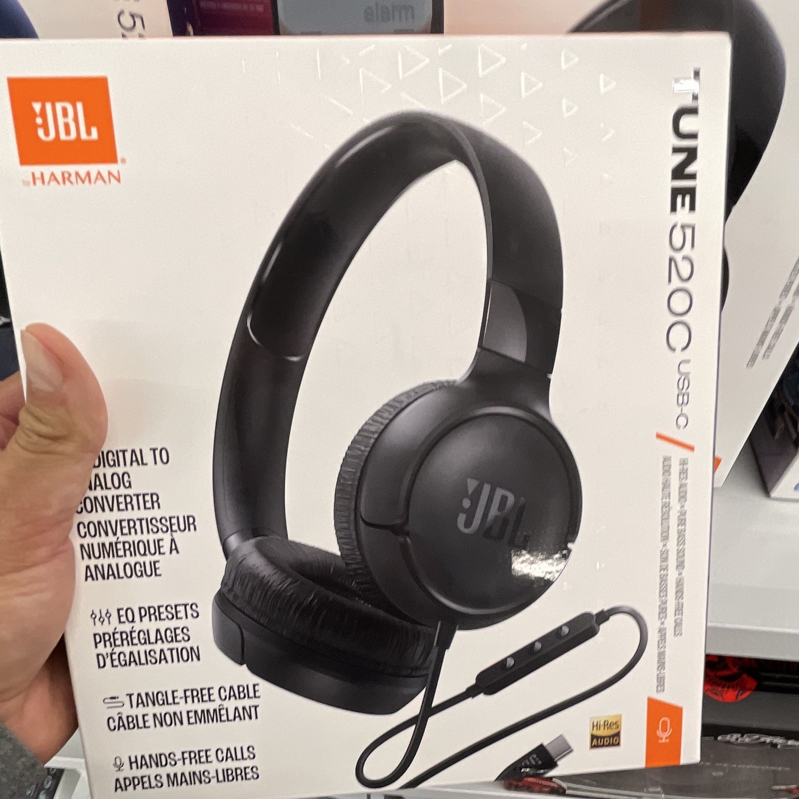 JBL Tune 520C USB-C On-Ear Wired Headphones Built-In Mic Foldable 32mm