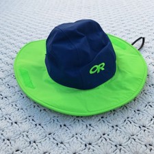 Outdoor Research OR Seattle Sombrero GoreTex Nylon Rain Hat Blue Green - Small