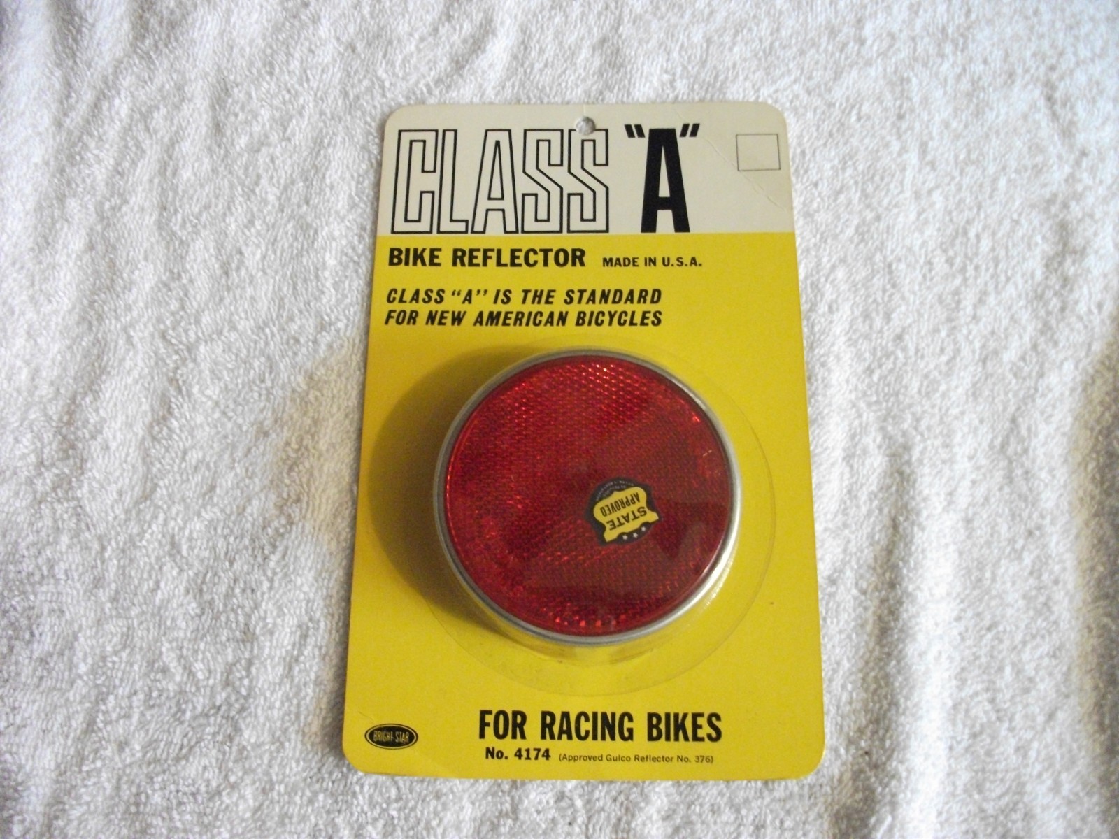 Schwinn Stingray Krate NOS 3 1/4" Gulco St. Approved Seat Reflector