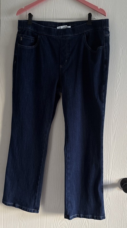 Belle by Kim Gravel Dark Wash Pull On Stretch Jeans Blue 16P Petite
