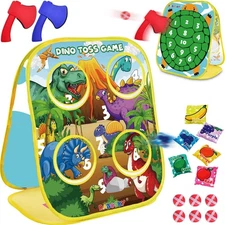 RaboSky 3-in-1 Feed Dinosaur Toss Games for Kids with 6 Fruit Bean Bags, 2