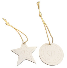 Christian Dior Ceramic Christmas Medallions Hanging Ornaments Set Star Disc