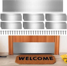 Therwen 5 Sets 8 x 36 Inches Silver Door Kick Plate for 8 x 36 Inches, 