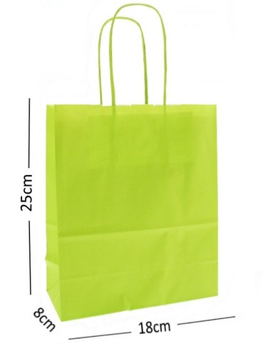 Bolsas de regalo de papel verde lima ~ bolsa de fiesta tienda boutique ~ talla pequeña mediana grande - Imagen 2 de 5