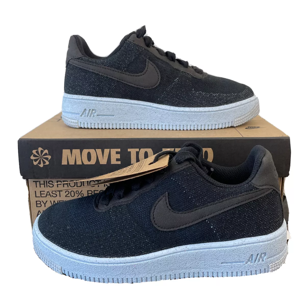 Potentieel Uitputting Fantasie NWB Nike AF1 Air Force 1 Crater Flyknit Kids Junior Sneaker DH3375-001 Size  3.5Y | eBay