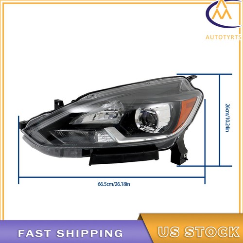 Faro LED negro halógeno/LED lado izquierdo para Nissan Sentra SR SL 2016 2017-19 - Imagen 2 de 12