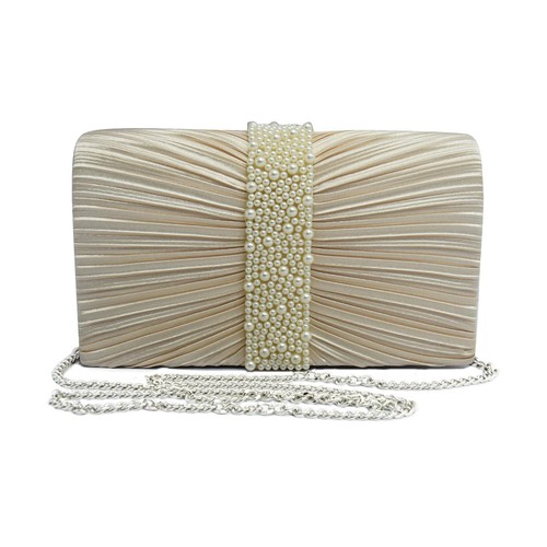 Damen Satin Plissee Clutch Tasche | Elegante Hochzeit & Abend Handtasche | Damen Party - Bild 21 von 51