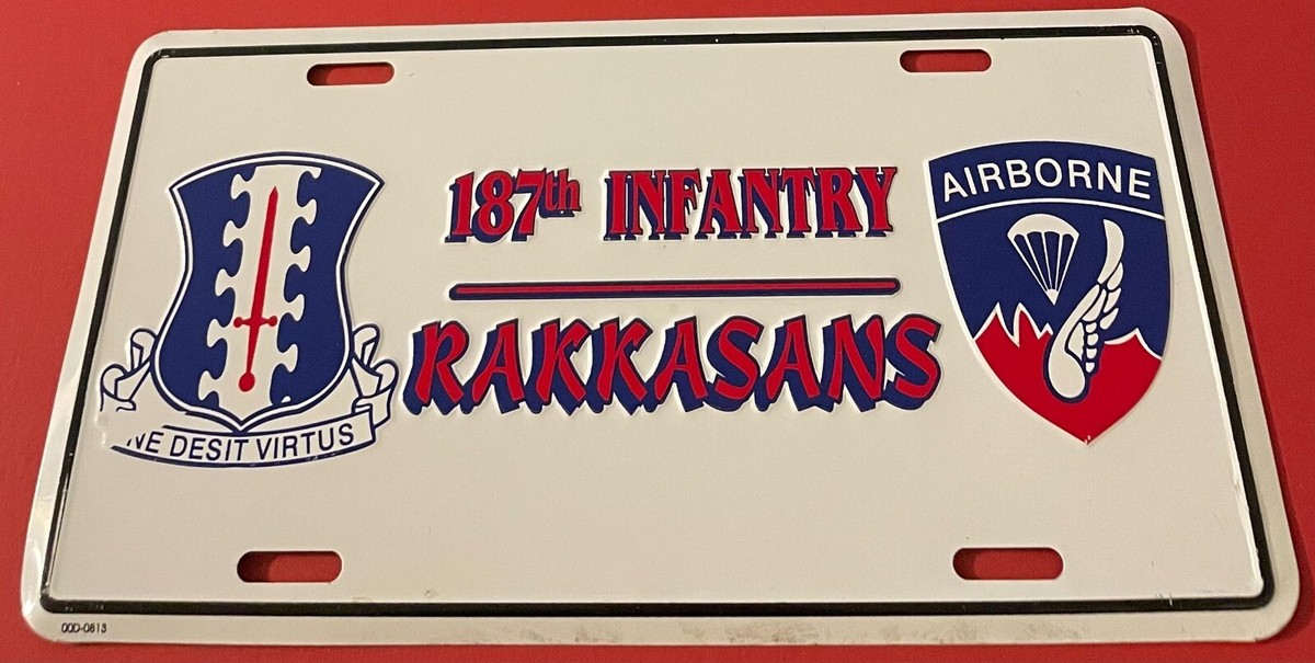 187th Infantry Airborne Booster License Plate Rakkasans Army