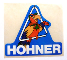 Adesivo pubblicitario Hohner strumenti musicali triangolo pappagallo casa organo fisarmonica anni 80