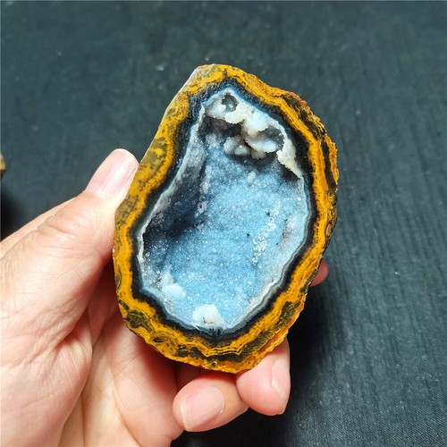 TOP 252G Natürliche Innere Mongolei Gobi Auge Achat Kristall Geode Heilung BY1273 - Bild 4 von 13