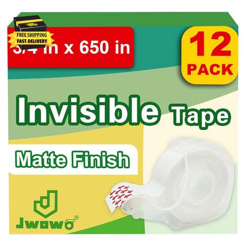 Invisible Tape with Dispenser, Home Office Supplies and Back to School Supplies