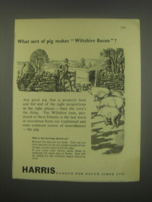 1949 Harris Bacon Ad - What sort of pig makes Wiltshire Bacon?