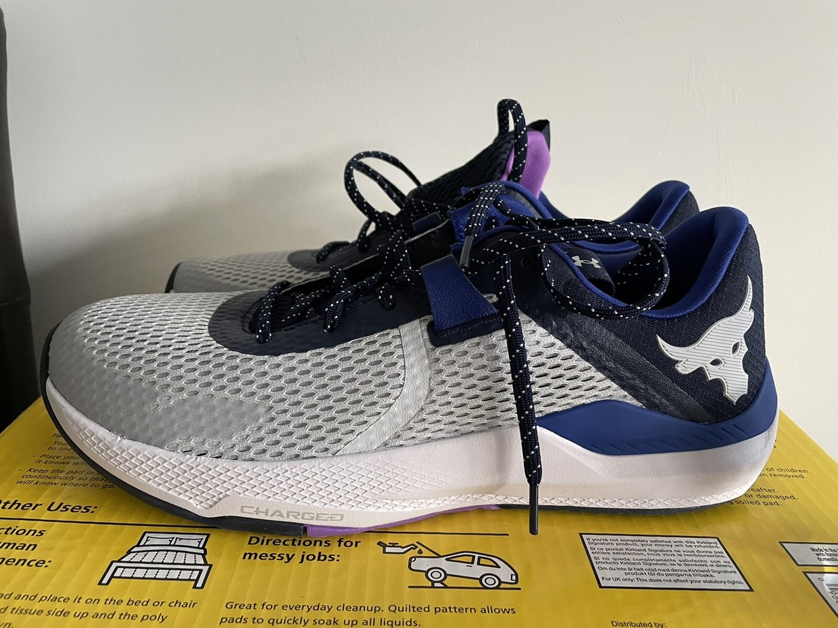 Under Armour Project Rock BSR Size 12 Mens White Blue 3025081