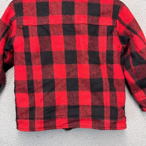 Gap Jacket Boys Small Red Black Buffalo Plaid Faux Fur Lined Outdoor Hiking - Picture 9 of 12
