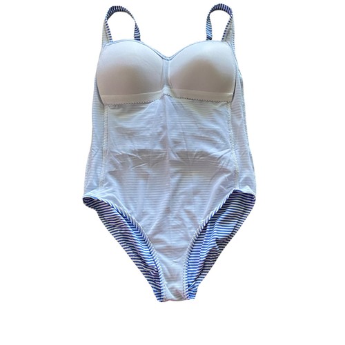 Nip Tuck Womens One Piece Swimsuit Lt Blue White Tummy Control Size Small - Picture 4 of 7