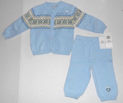 Infant Baby Boy Rare Calvin Klein Pc Crochet Outfit Top Pants Set Sz  Mths