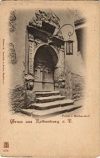 Old postcard postcard Rothenburg - portal in the town hall courtyard GERMANY (1075836)