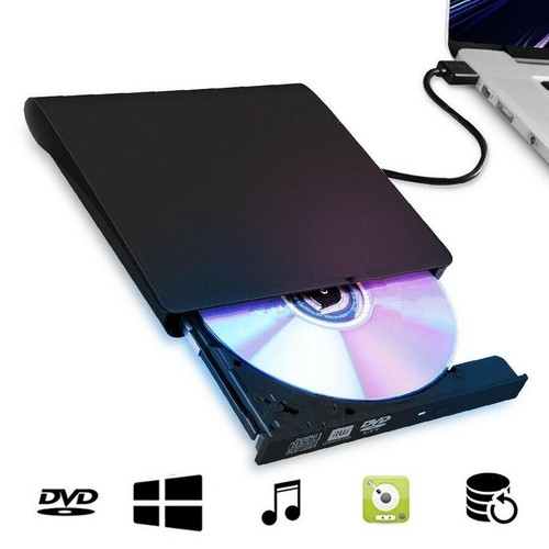 Slim External DVD Drive USB 2.0 CD DVD RW Drive Writer Burner Optical Player r - Afbeelding 9 van 16
