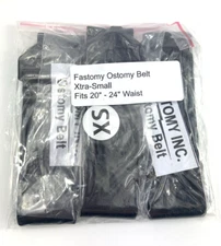 3 Pack Fastomy non-slip Xtra Small Black Ostomy Belts FITS 20"-24"