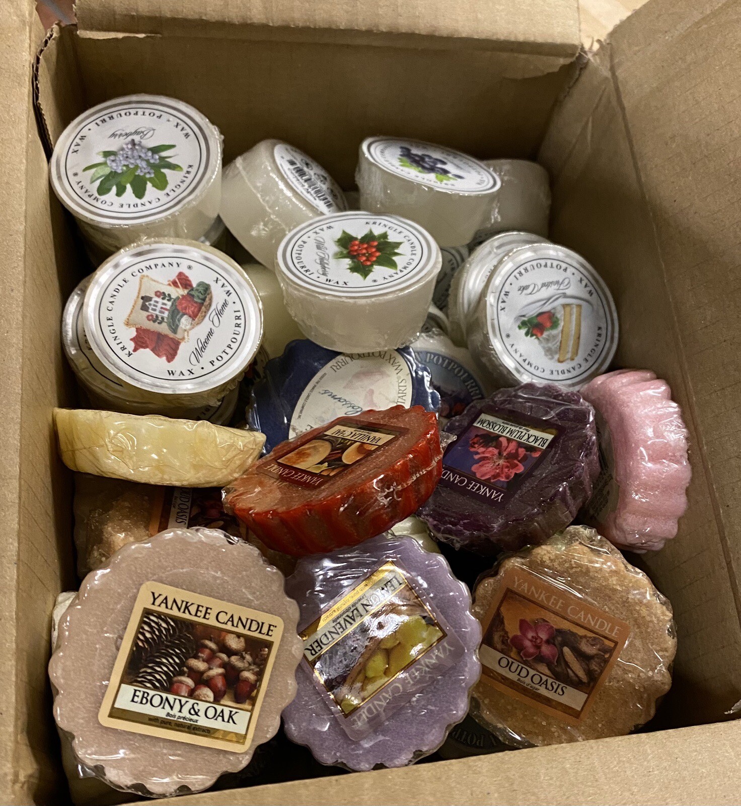 YANKEE CANDLE AND KRINGLE CANDLE WAX MELTS 50+ IN THE BOX eBay