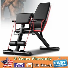 Foldable Incline Decline Adjustable Bench Full Body Workout Gym Weight Exercise