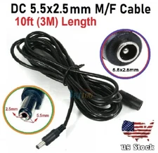 3M / 10ft DC Male-to-Female Power Extension DC 5.5x 2.5mm Connector cable