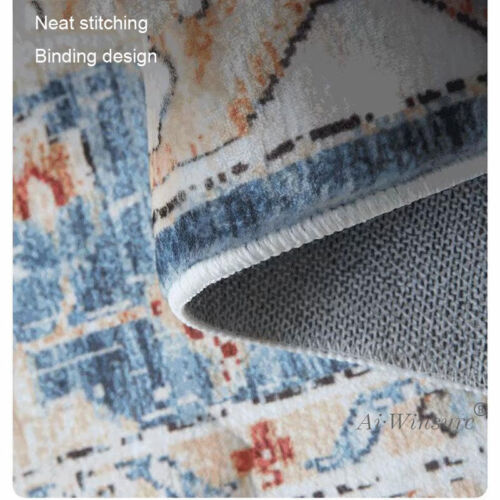 Retro Area Rugs 8x10 for Living Room Bedroom Floor Mat Non-slip Machine Washable - Picture 7 of 24