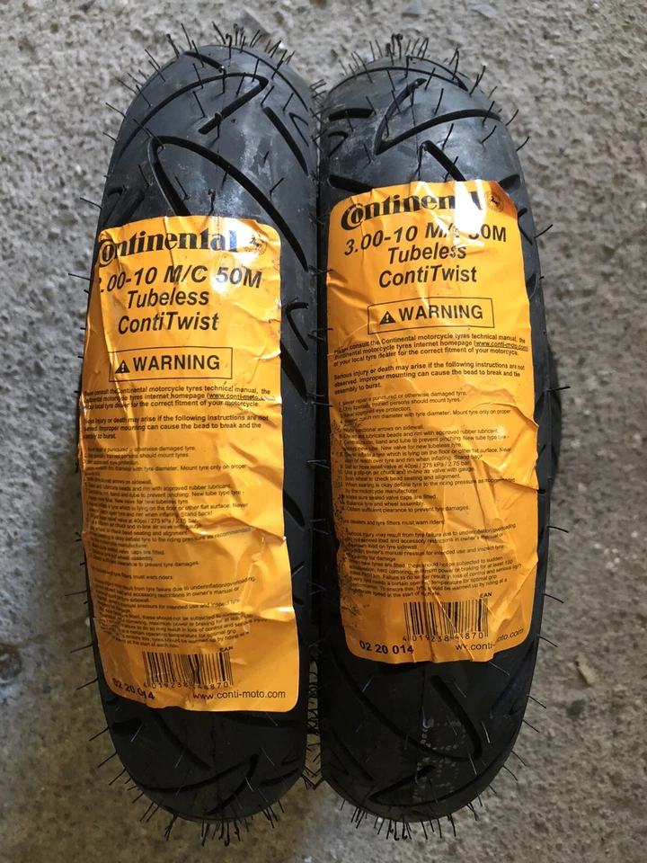 OFFERTA COPPIA PNEUMATICI 3.00-10 50M CONTINENTAL CONTITWIST VESPA Dot 24/25